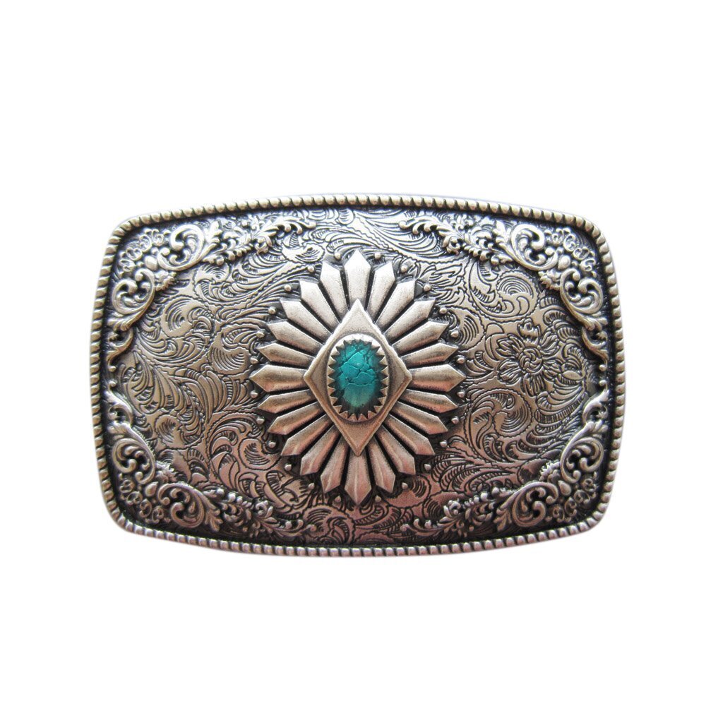 1401 Vintage Silver Plated Southwest Belt Buckle also Stock in the US
